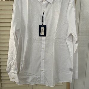 Men's pasley White Dress Shirt